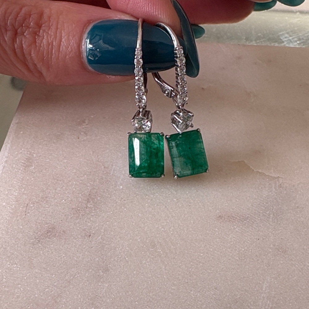 Natural Emerald Drop Earrings